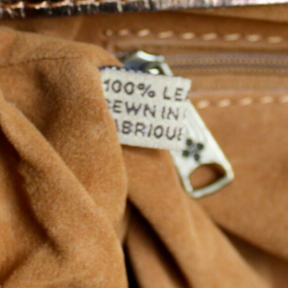 Patricia Nash Metallic Gold Brass Silver Snakeskin Leather Purse Shoulder Bag - Picture 8 of 8